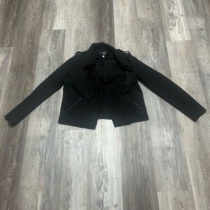 Kut From The Kloth Black Suede Open Front Moto Jacket Size Medium